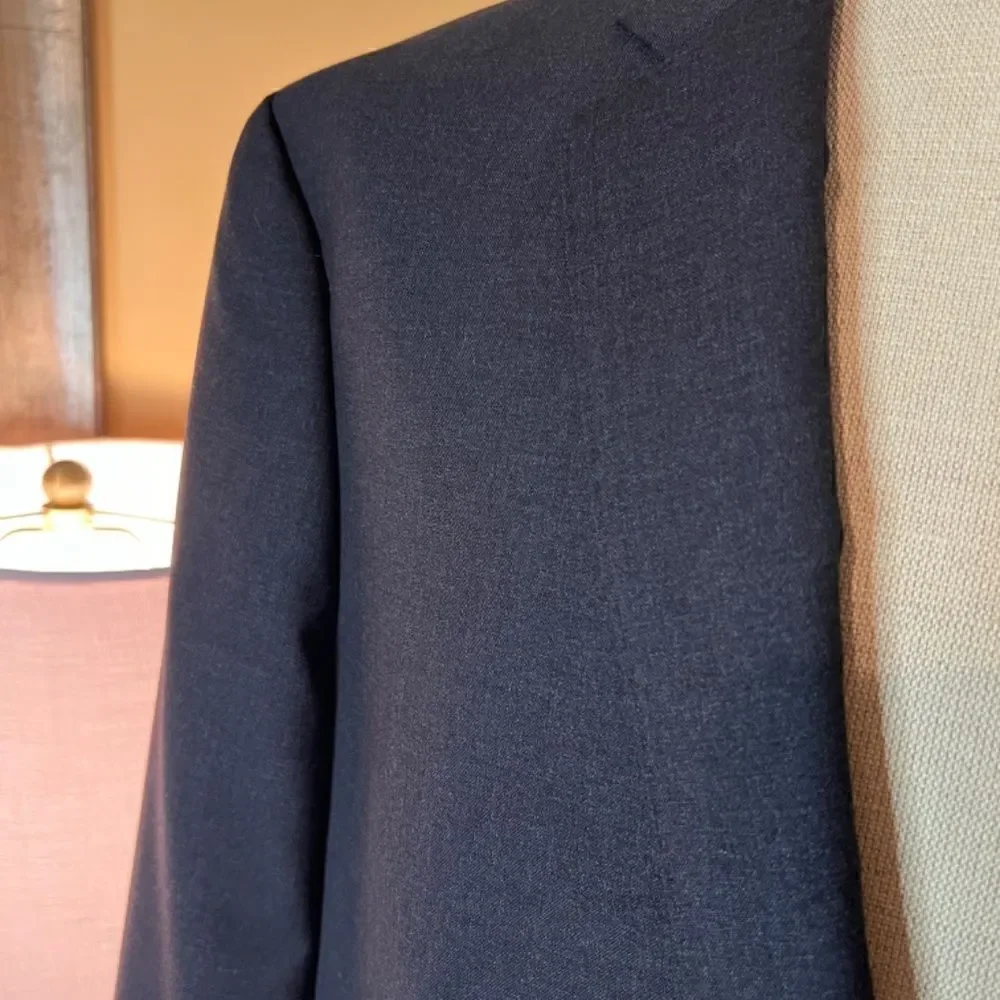 EUC Men's J.Crew Ludlow Super 120's Loro Piana Wool Gray Blazer Jacket 44R 44 R